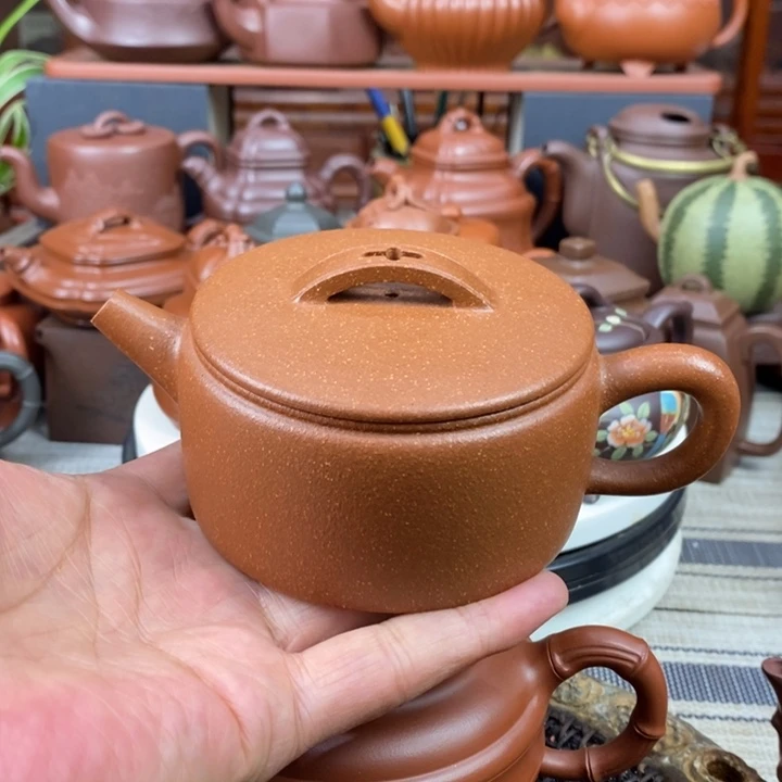 紫砂茶壶汉瓦260-350cc原矿宝山红降坡泥