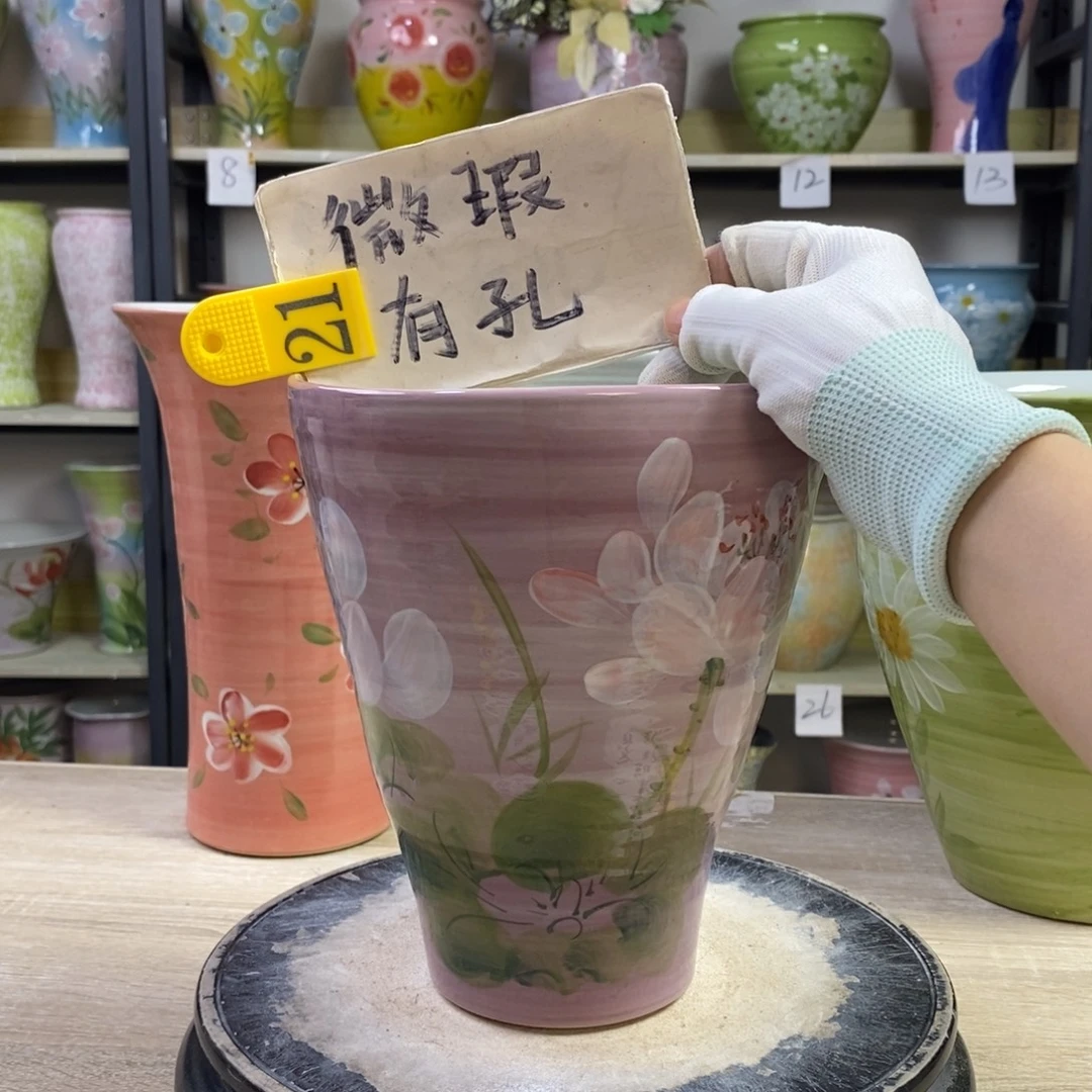 景德镇手工手绘陶瓷花盆