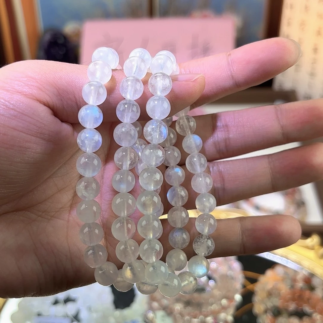 水晶手链未镶嵌蓝月光8mm+ 高货