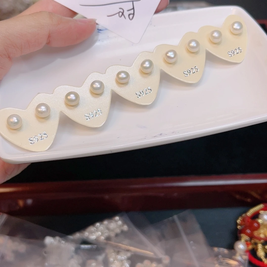 淡水珍珠耳饰银S925镶嵌10