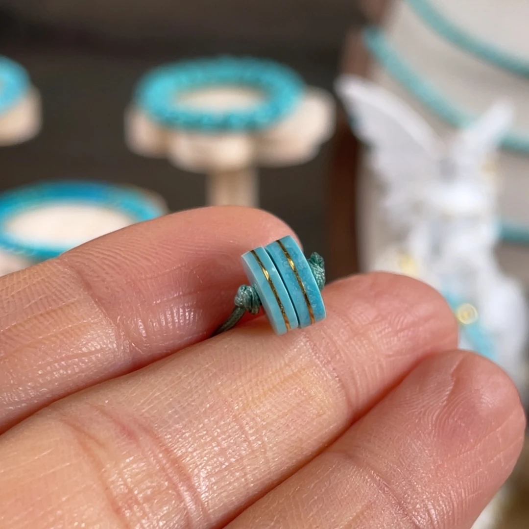 未镶嵌绿松石项链高蓝挫金隔片8.8mm