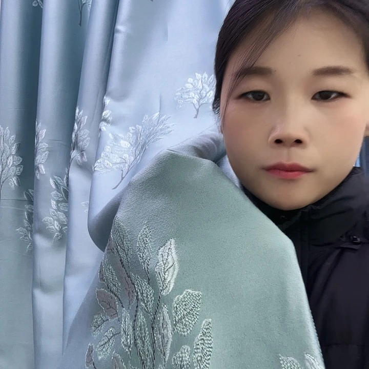 纱发财蓝绿4米对开高度2.2打孔款