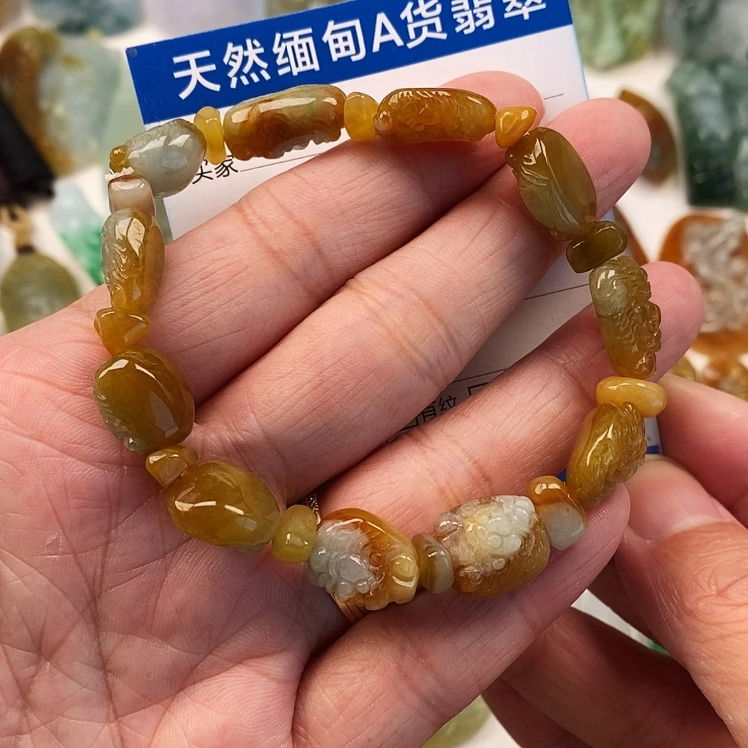 翡翠未镶嵌颈饰钟馗手串