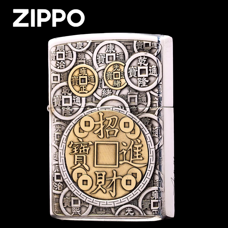 ZIPPO正品打火机/纯银套壳重甲八方来才DY9918DK【达人专属】