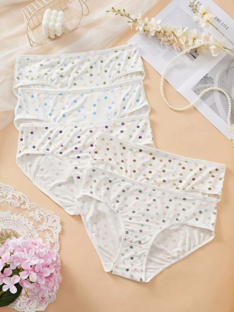 舒适少女内裤简约甜美圆点透气低腰三角裤女生