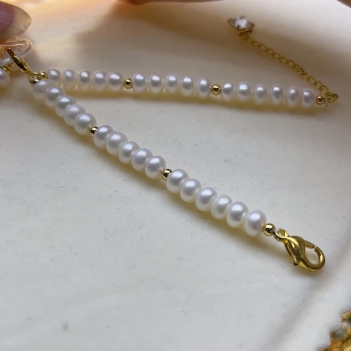 淡水珍珠颈饰银S925镶嵌