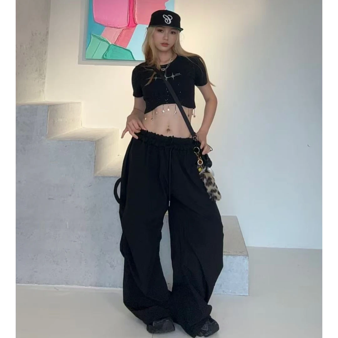 CBXLAB街舞花苞伞兵长裤欧美运动裤显瘦时尚休闲百搭设计感