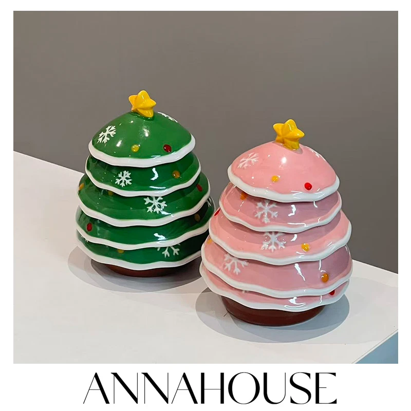 ANNAHOUSE创意圣诞树陶瓷蘸料碟餐具酱油醋碟套装火锅调料碟YF