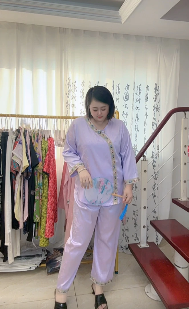1059 锦屿禾新中式 夏季提花家居服套装
