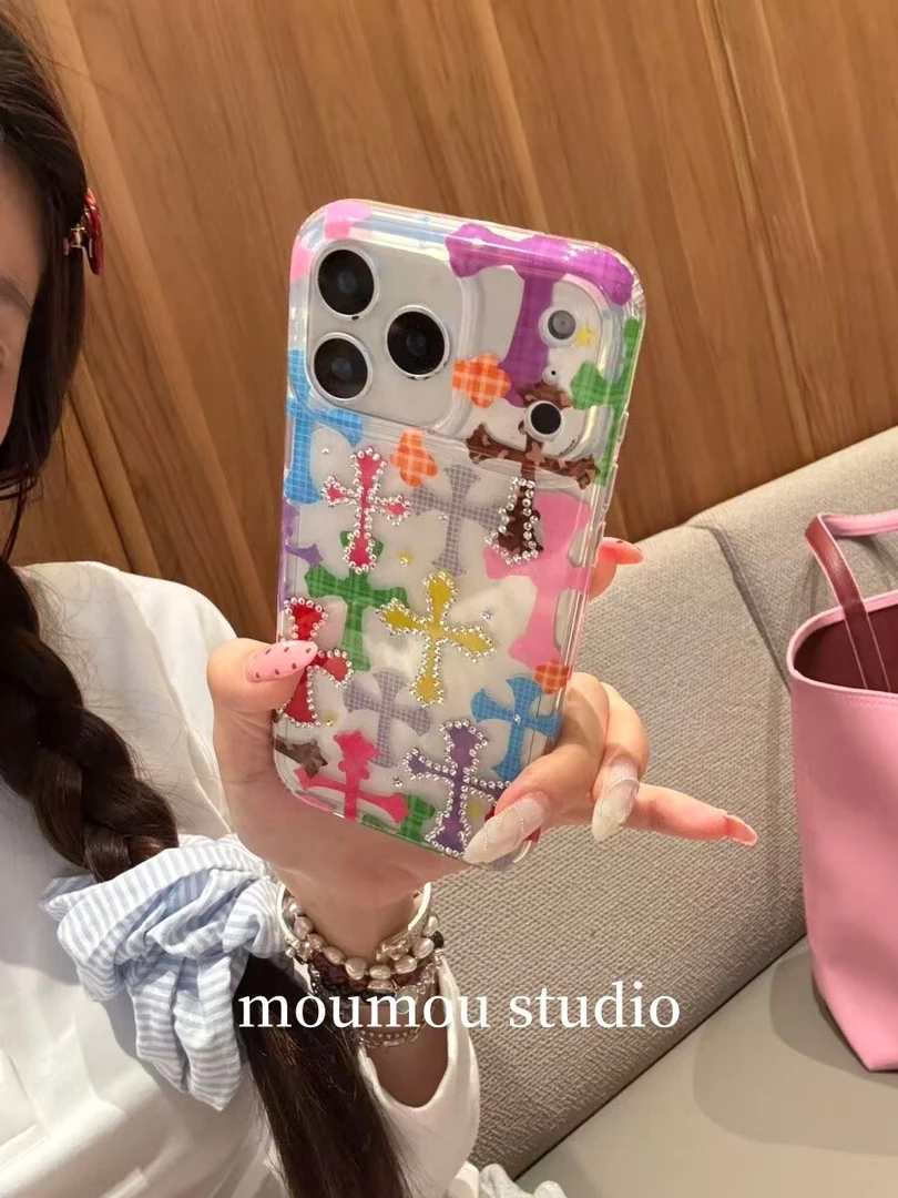 克罗心十字架适用苹果17promax/iphone16pro新款韩式16/15手机壳