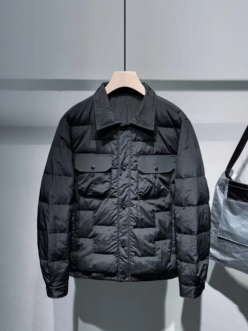 90白鸭绒羽绒服男士男款短款时尚休闲连帽长款轻薄D6-4