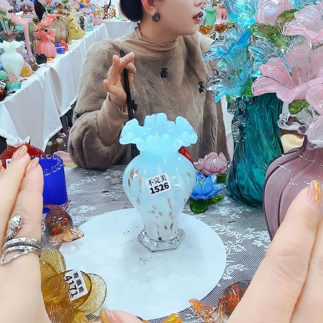 1526 琉璃花瓶花器艺术品不完美