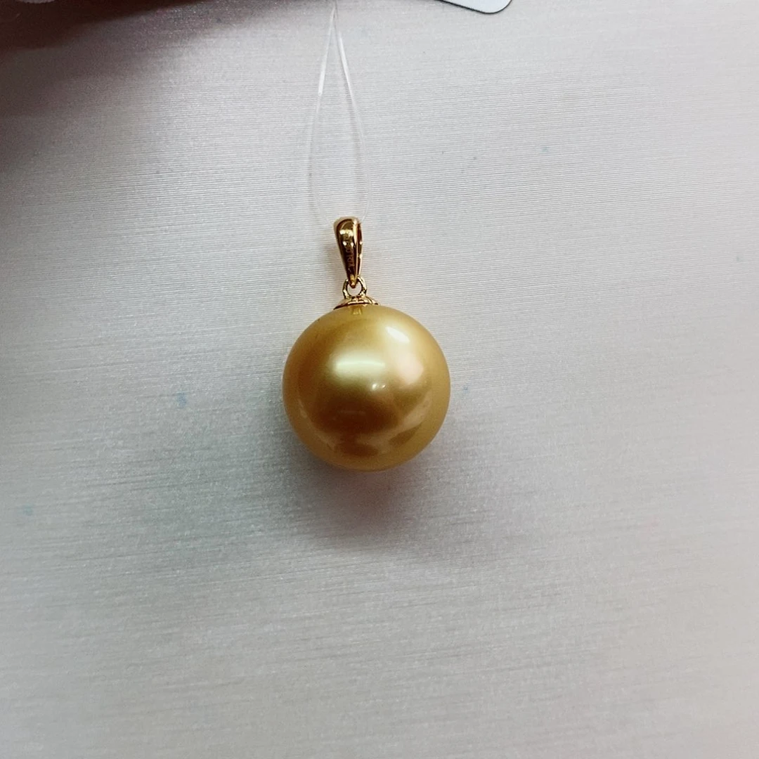 吊坠(不含链)18K金镶嵌海水珍珠13-14