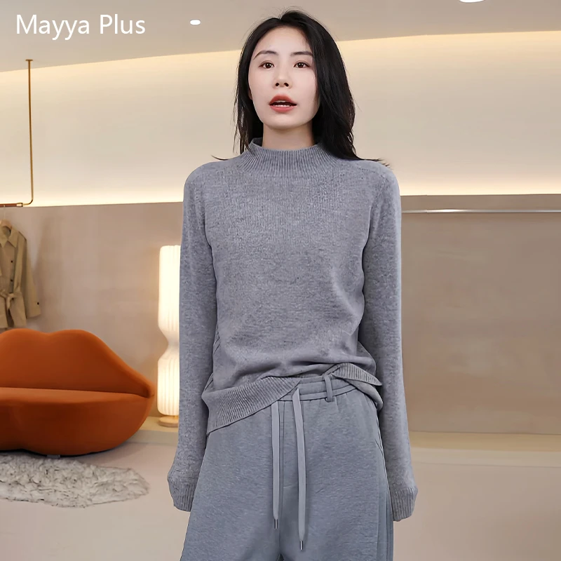 【天衣无缝】Mayya Plus麦芽定制棉羊毛流光风百搭显瘦毛衣32537239