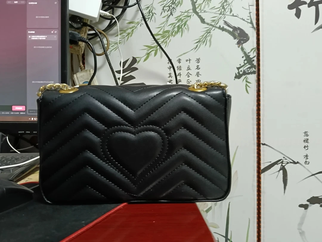 【Z#023】时尚欧美风双根绣线潮流爱心复古风单肩斜挎包纯色中号