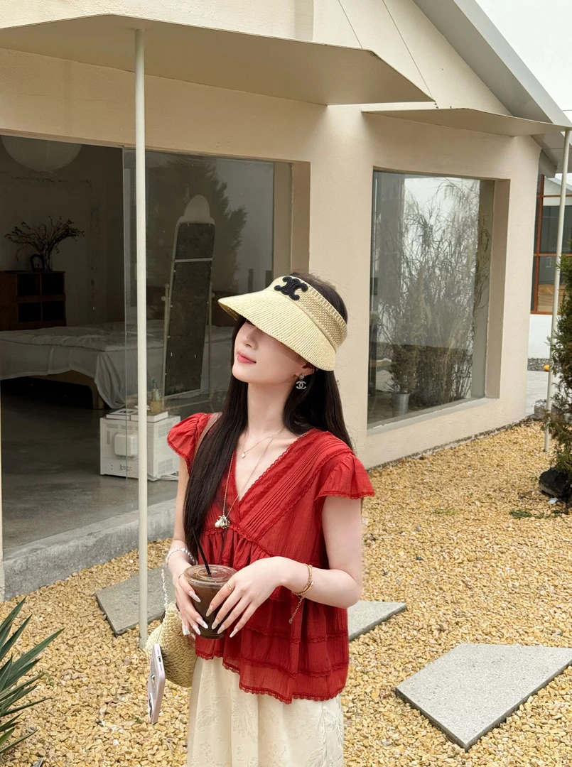 鱼er【馥郁玫瑰】设计师高定/夏季精致显瘦上衣-YR24061