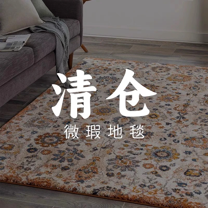 美式复古可水洗可机洗地毯客厅茶几家用房间卧室入户门耐脏易打理