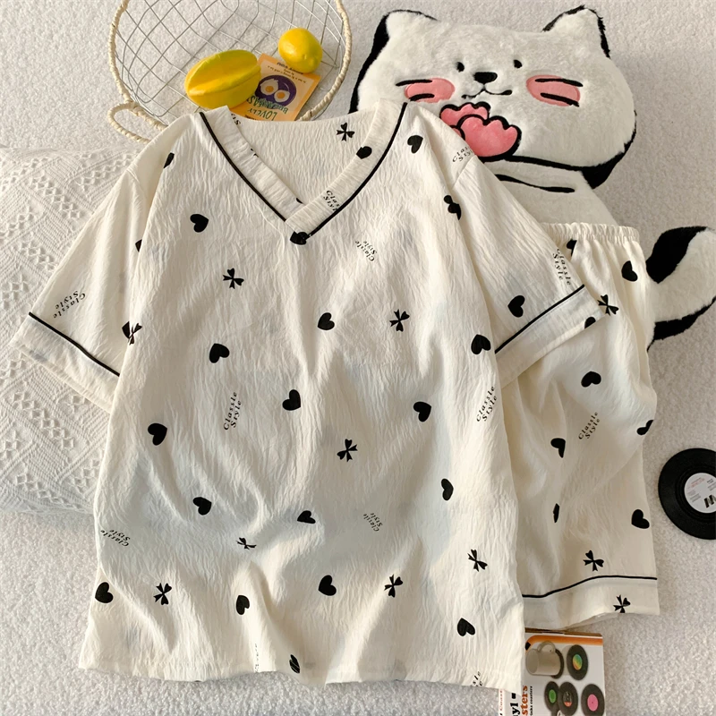 2025年新款睡衣夏季少女卡通可爱短袖夏天可外穿家居服女士套装