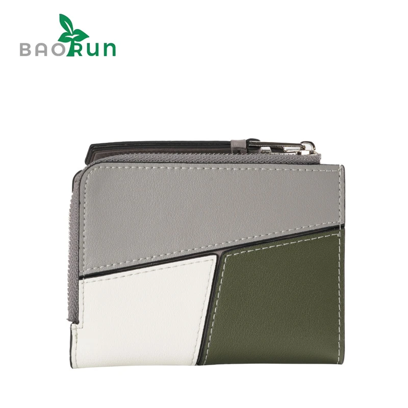 晚【几何拉链钱包】潮流拼接撞色几何拉来拿钱包百搭通勤