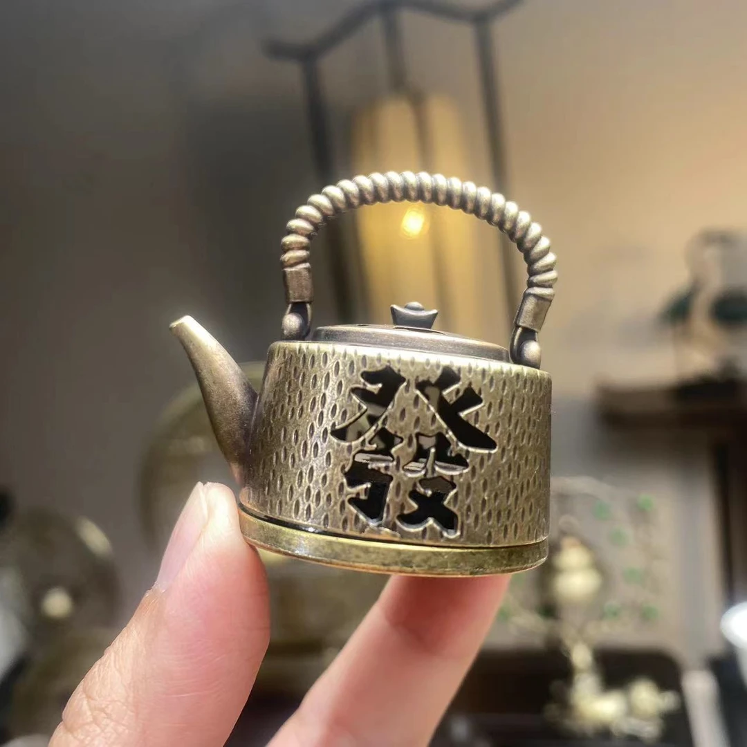 【财源滚滚】发财熏香炉 小茶壶香炉创意家用摆件新中式