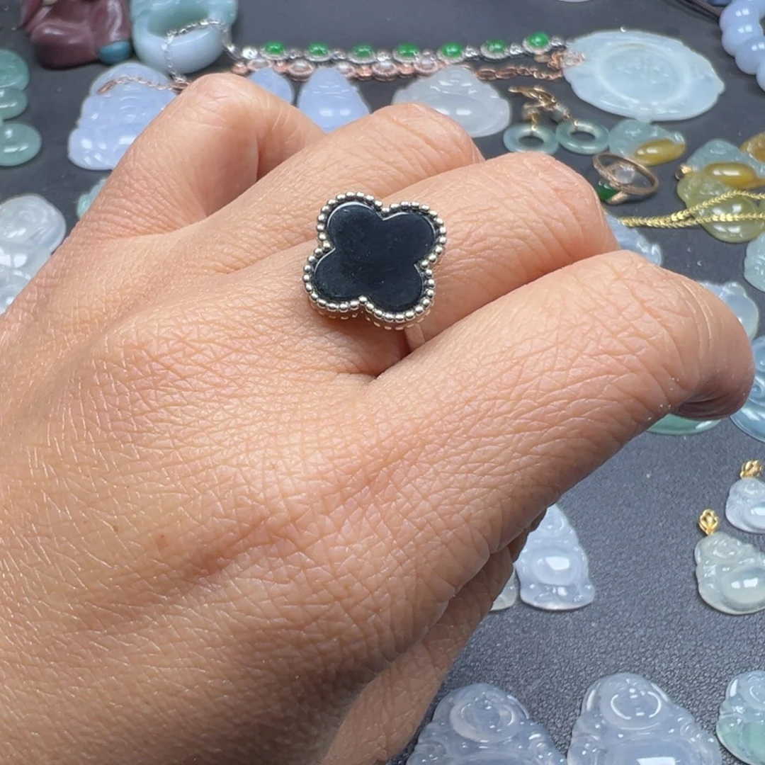 翡翠银S925镶嵌戒指