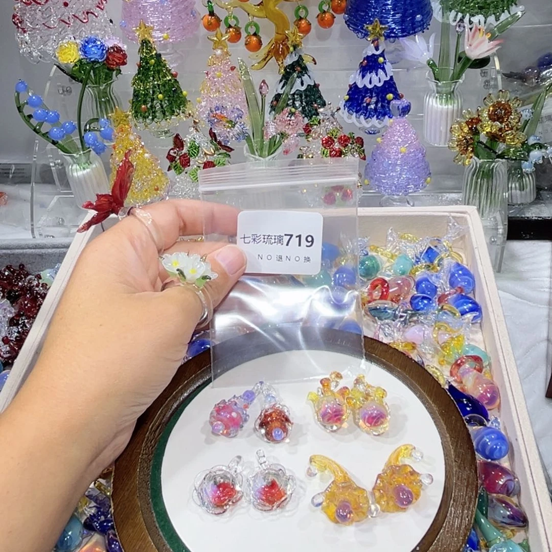 蜀***客玻璃吊坠（不含链）719八个耳钩