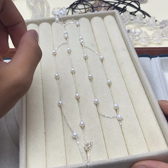 银S925镶嵌淡水珍珠珍珠项链20