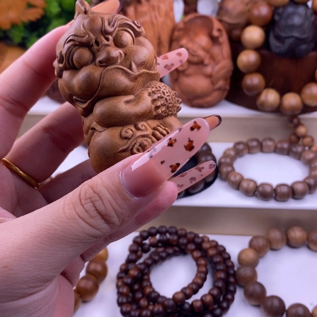 蒋***豹手串/手链檀香木貔恘奶香黑肉正区老山檀