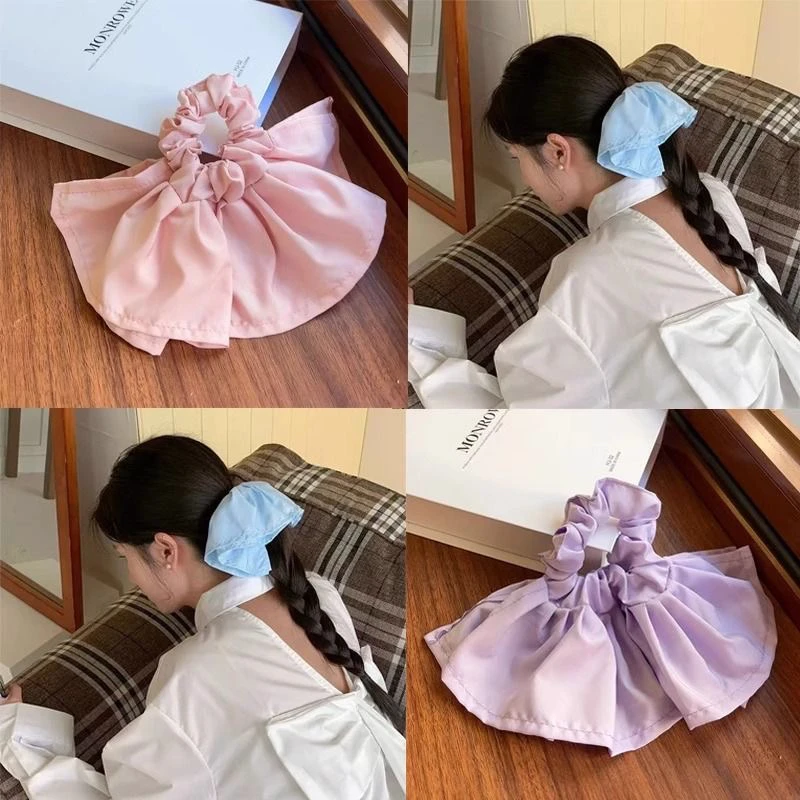 正面可露显脸小 重工手作设计超大双层裙摆发圈绑马尾大肠圈皮筋