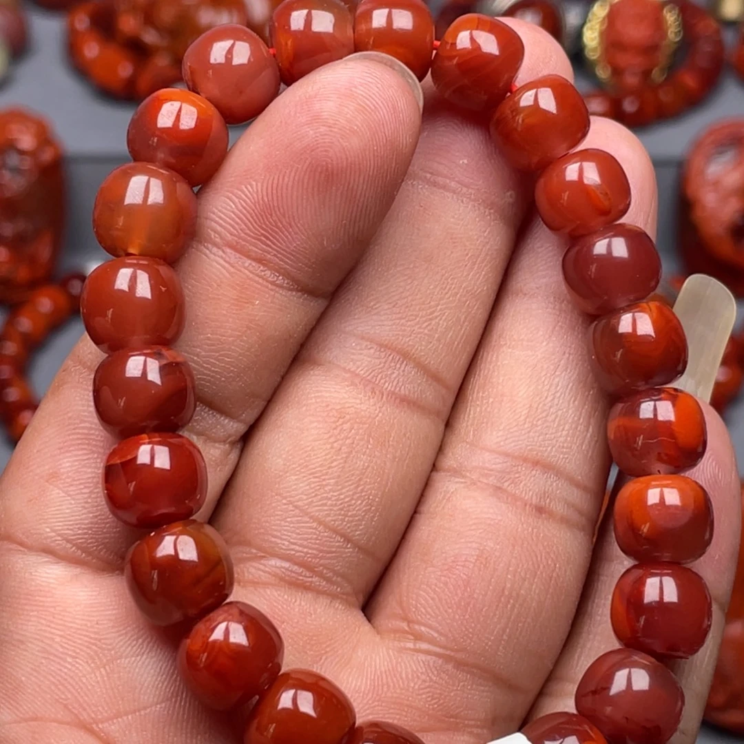 未镶嵌南红玛瑙珠宝奇石单圈9