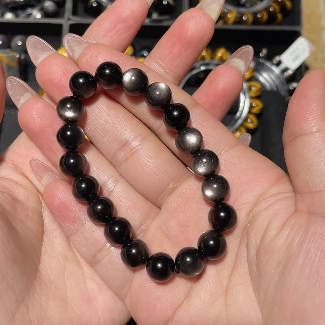 南***沐黑曜岩未镶嵌手链
