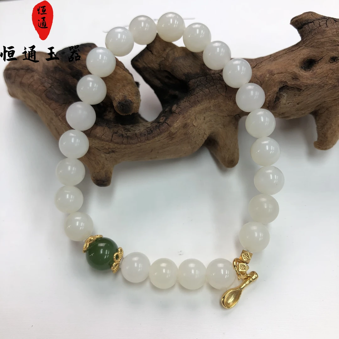 和田玉白玉手串约7mm-1-880