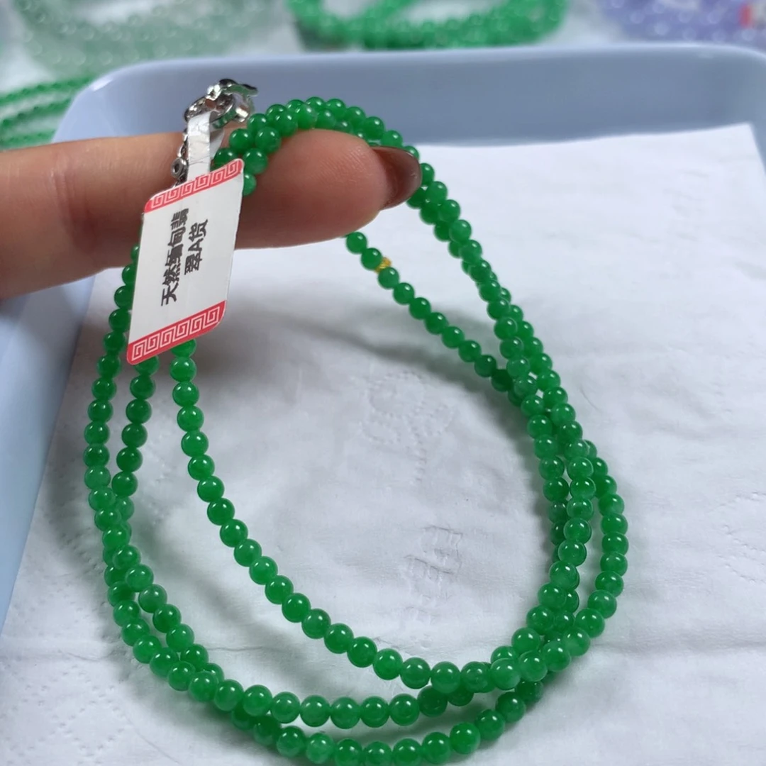 翡翠未镶嵌颈饰项链