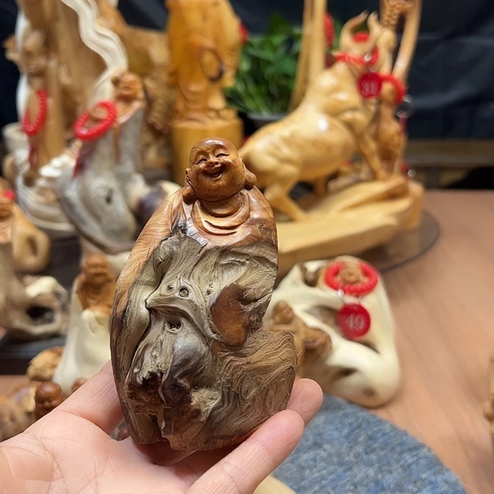 无事牌柏木崖柏摆件
