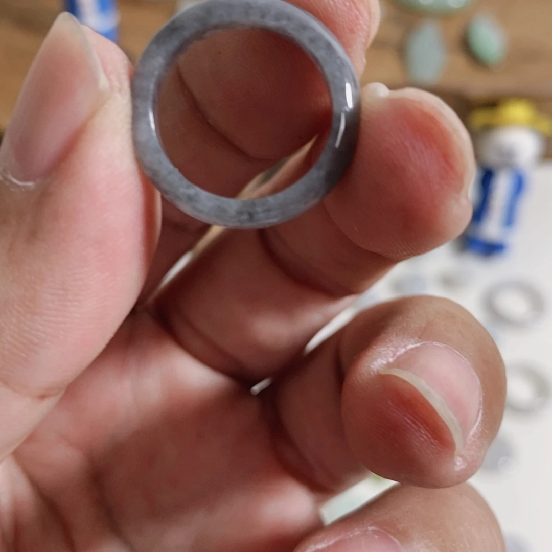 翡翠未镶嵌戒圈天然A货翡翠乌鸡戒圈