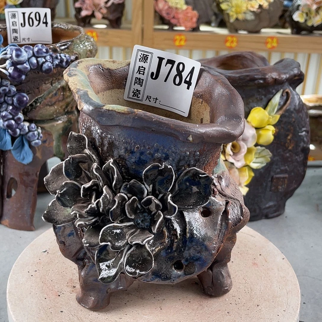 紫砂花盆景德镇陶瓷多肉784