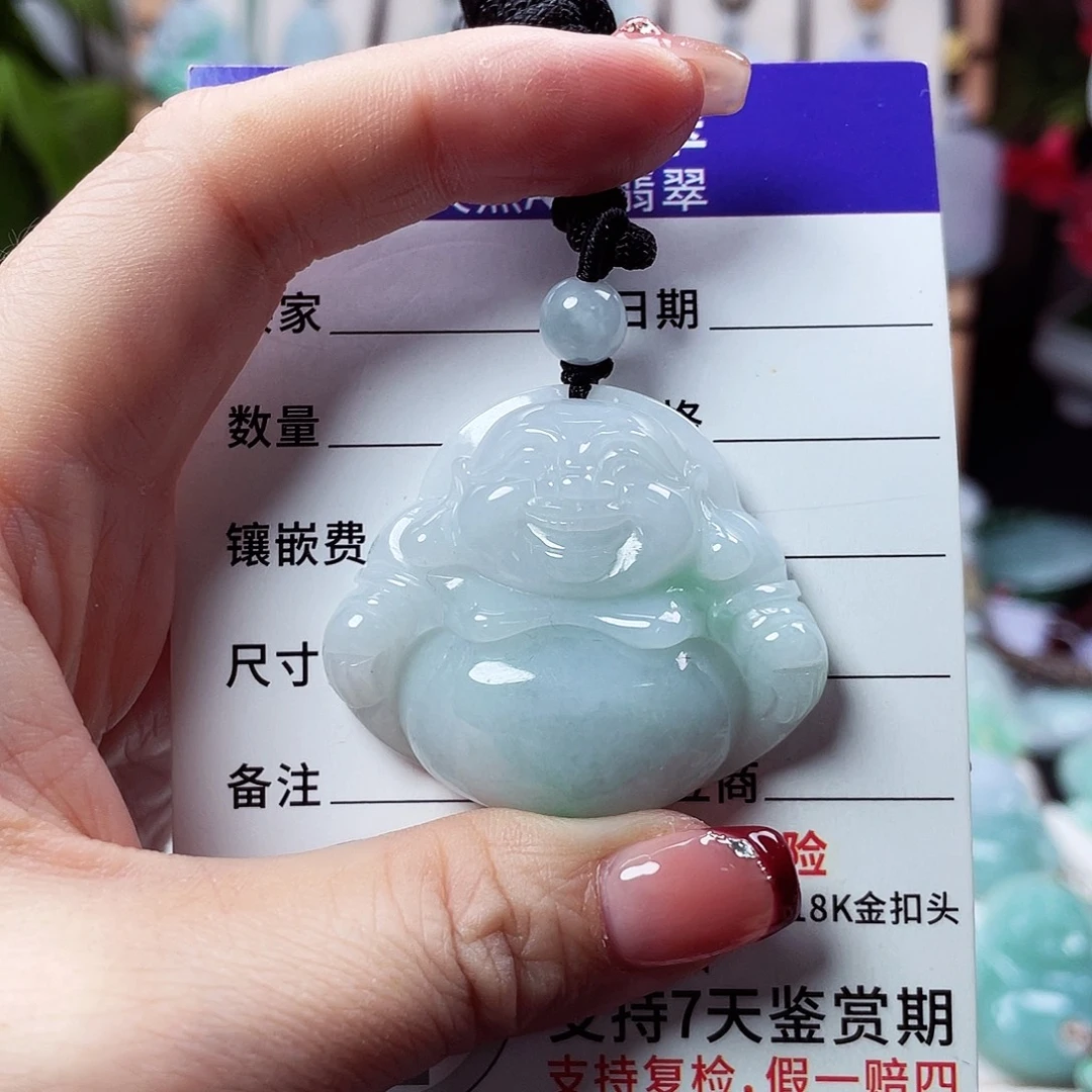 翡翠未镶嵌颈饰佛公38