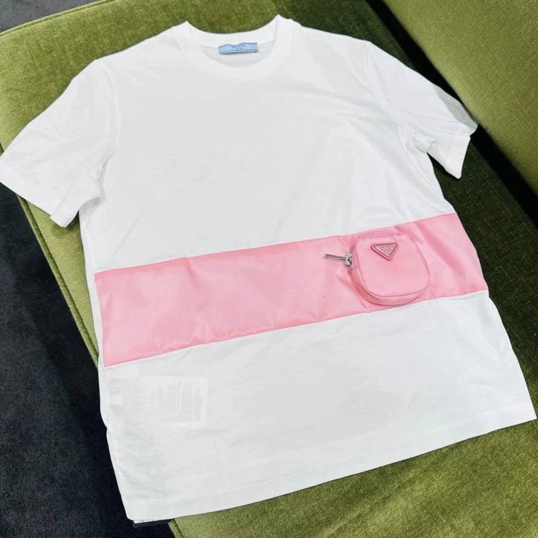 99新 Prada/普拉达 汤/P235094779/ 白色 棉 锦纶 T恤 S码