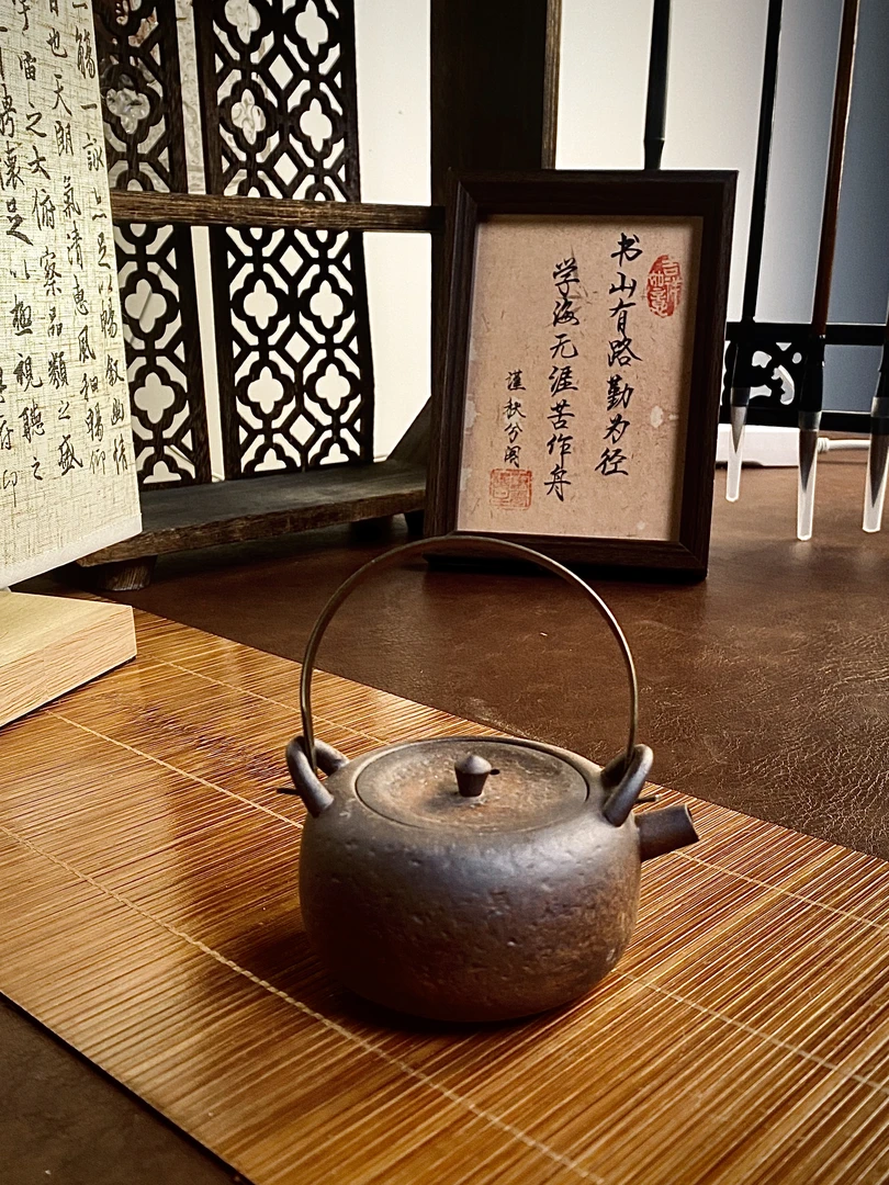 原矿老岩泥粗陶提梁壶小容量100cc复古