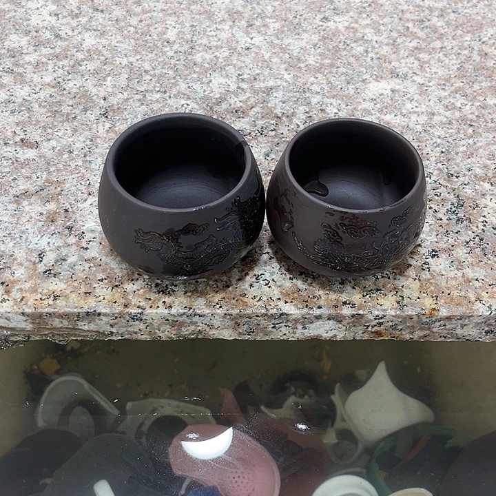 茶壶紫砂老紫泥龙凤呈祥主人杯