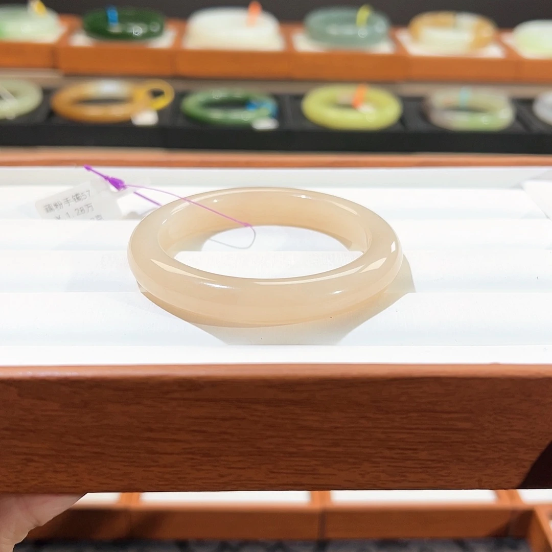 和田玉手镯未镶嵌  【红粉】