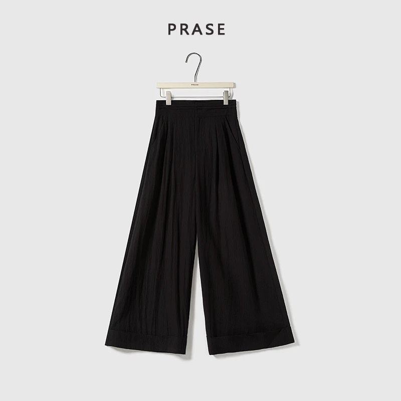 PRASE·噜【慵懒漫步】微胖轻奢设计款夏高腰百搭时尚休闲裤PR506B71