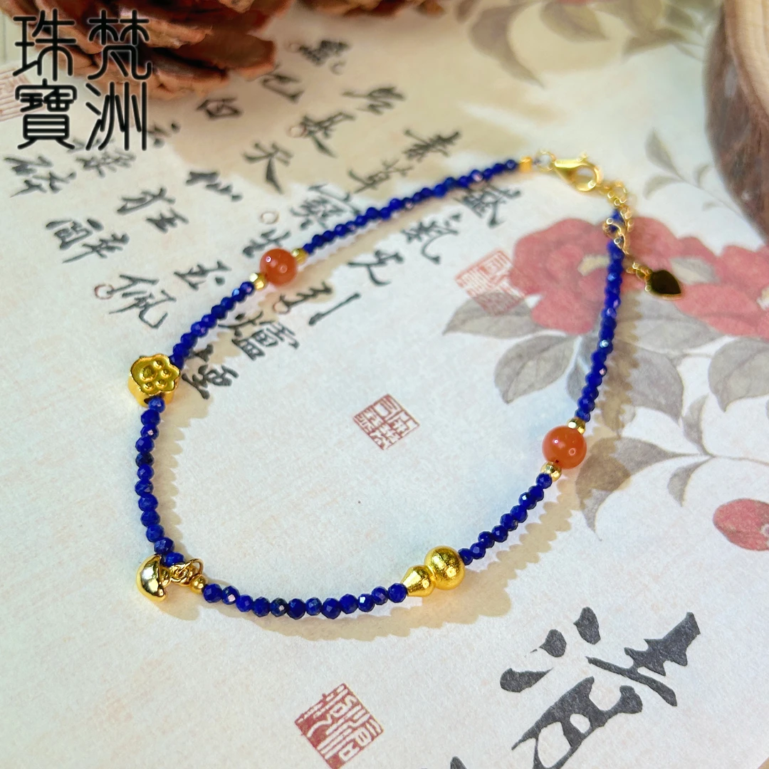 【梵洲】手工定制 元宝 青金石脚链 FZD3415-M 多样性发一