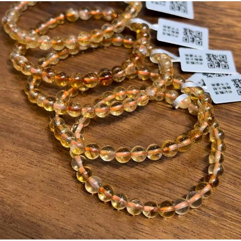 【书记甄选】天然暴力黄单圈手链 多样性发一件 约6mm 6232ck