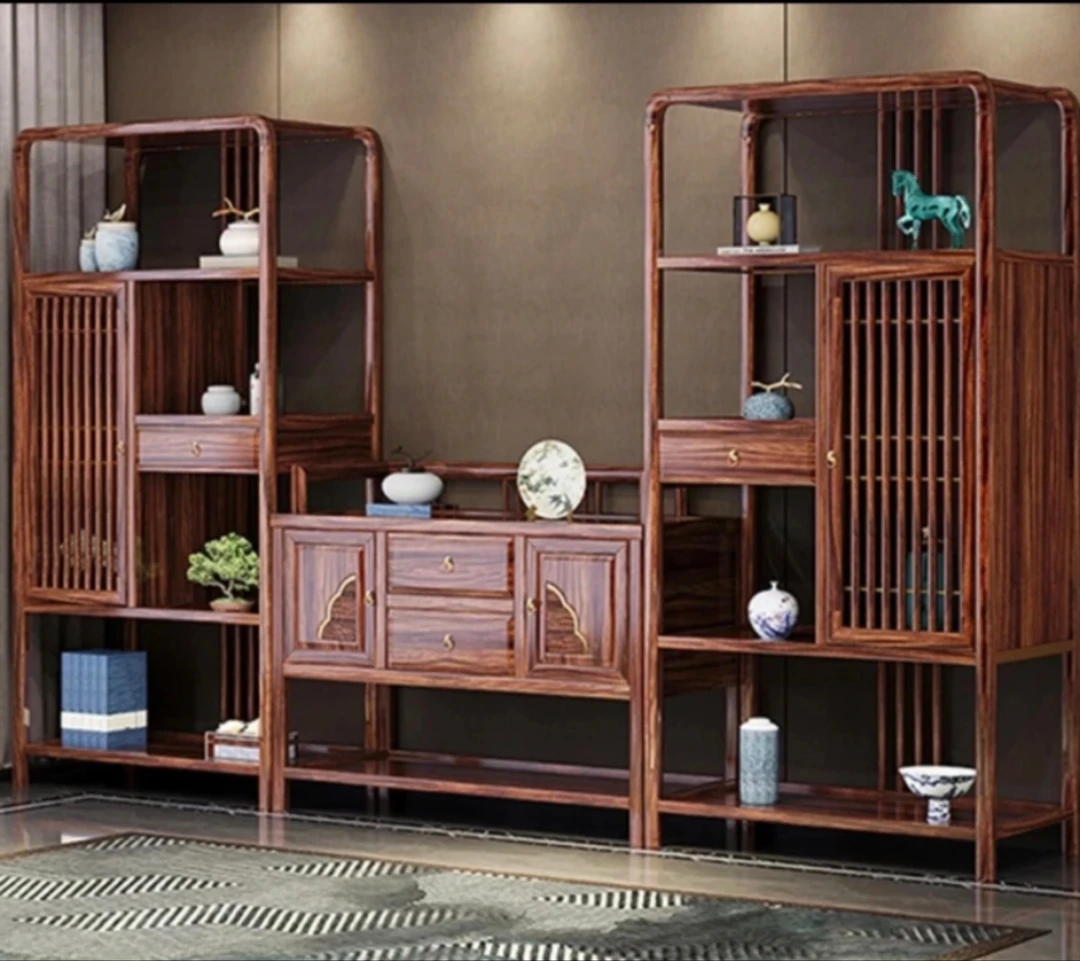 新中古玩古董摆件柜茶叶家用展示柜置物式实木博古架多宝阁