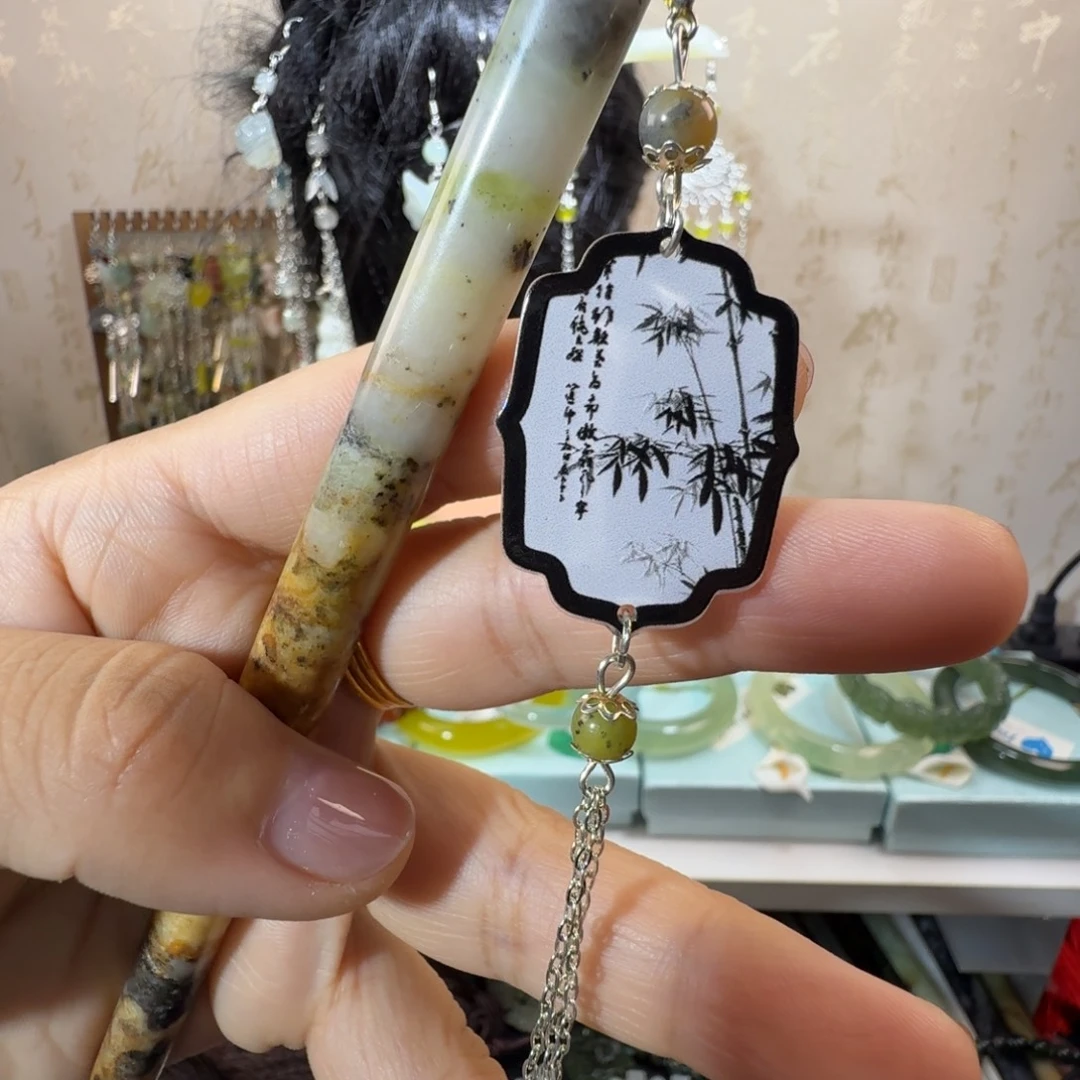 未镶嵌岫玉发簪福利款两个包邮