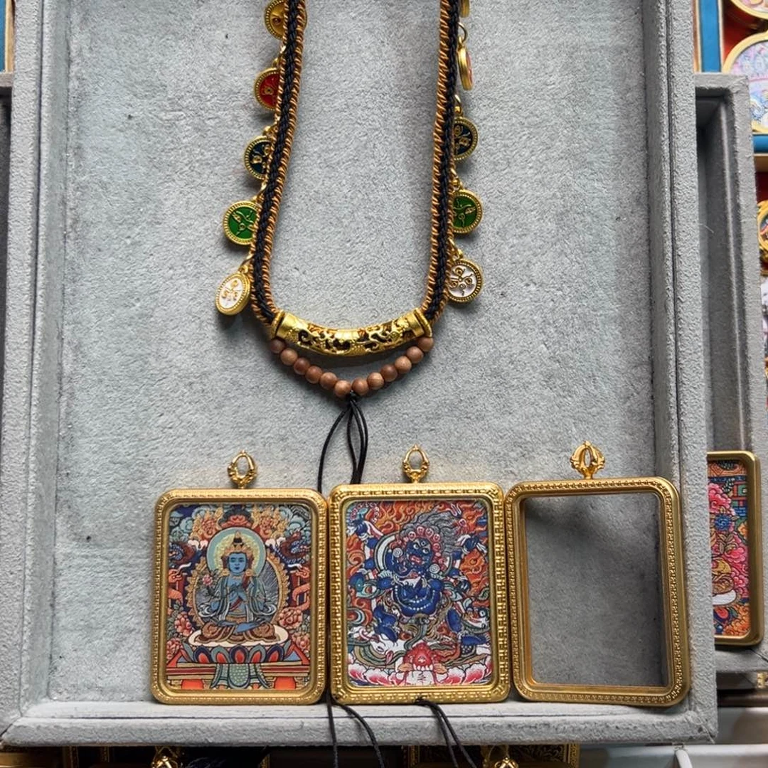 吊坠&**&双面铜壳大势至大黑天