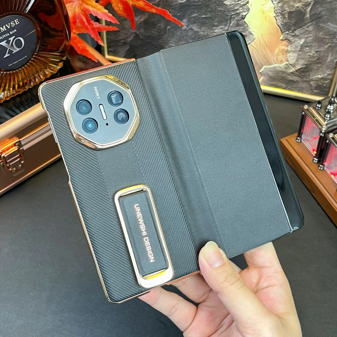 适用华为MateX5手机壳新款X6真皮磁吸翻盖保护套x3全包防摔腕带