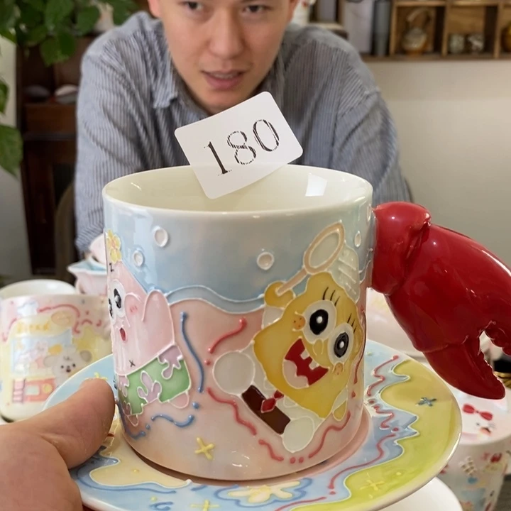 瓷片景德镇釉下彩手绘