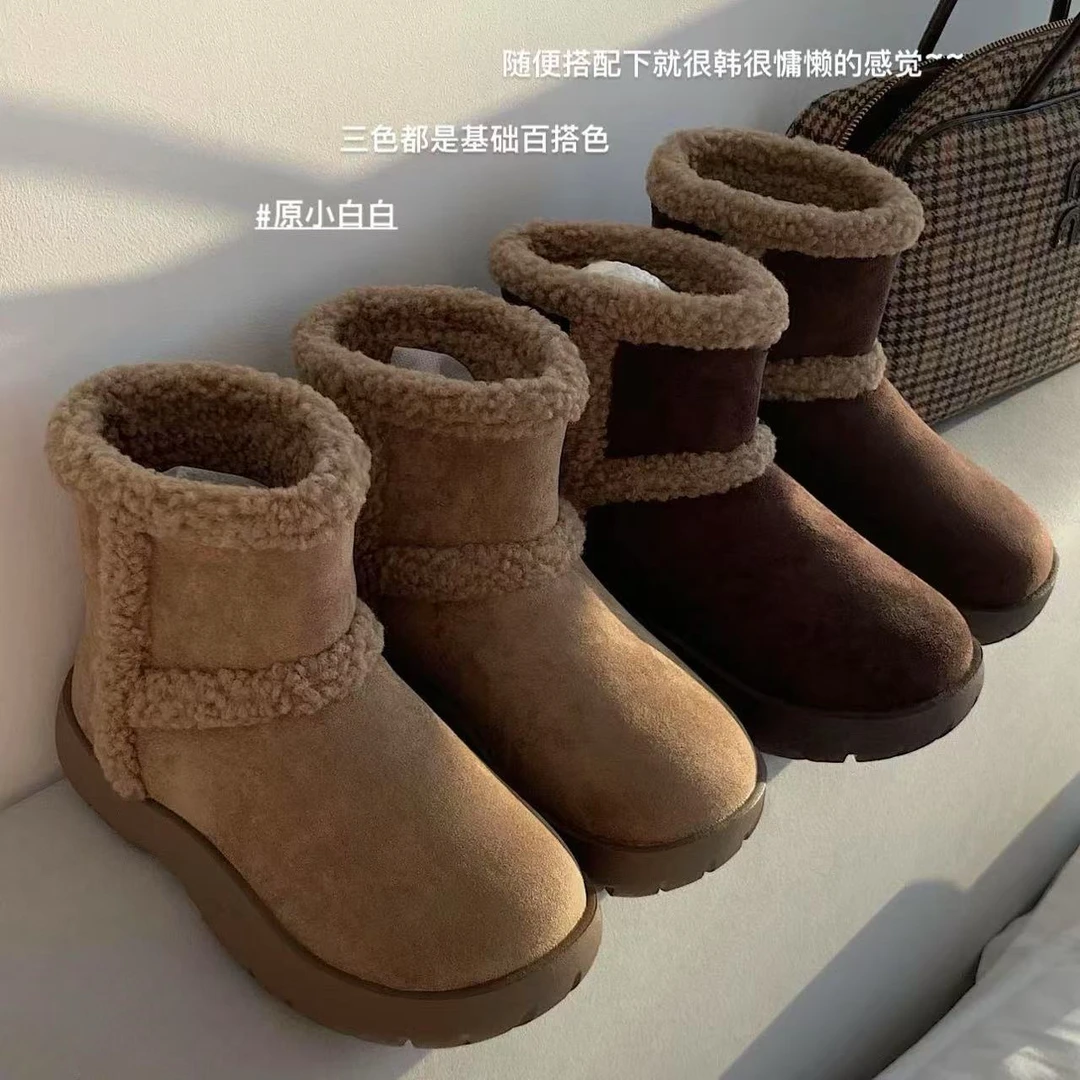 HEINA清仓【冬季厚底加绒毛毛防水雪地靴】915